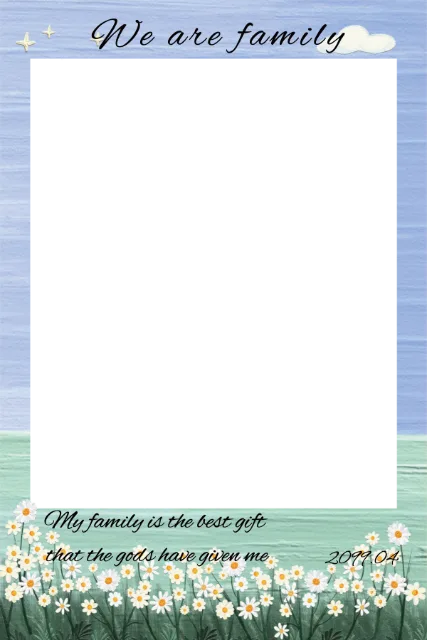 小花蓝色天空油画 Photobooth 模板预览图