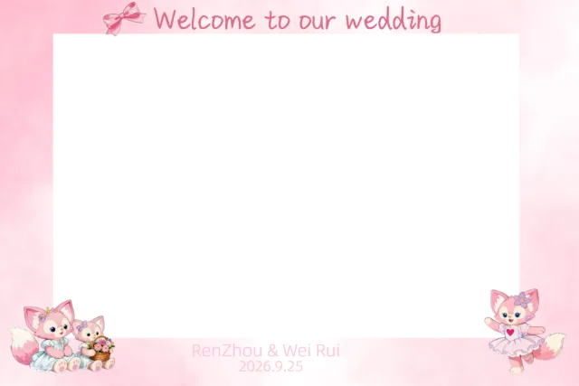 粉色熊 Photobooth 模板预览图