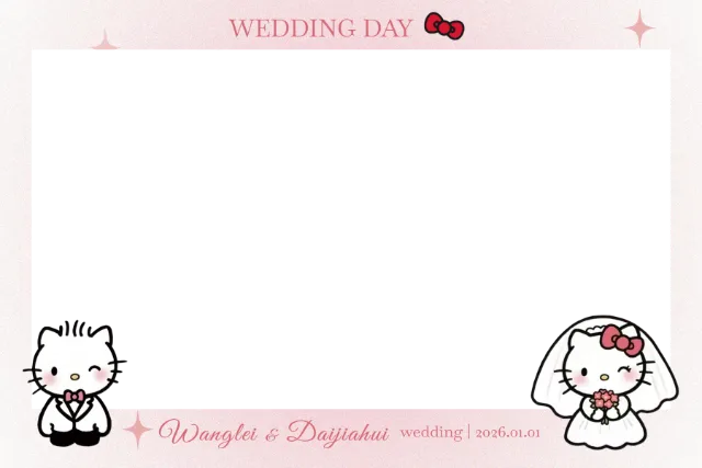 HelloKitty 粉色边框 Photobooth 模板预览图