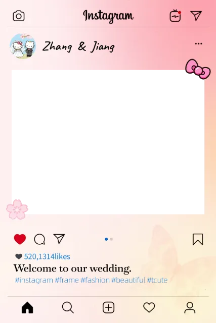 Hello kitty粉黄氛围感ins相框 Photobooth 模板预览图