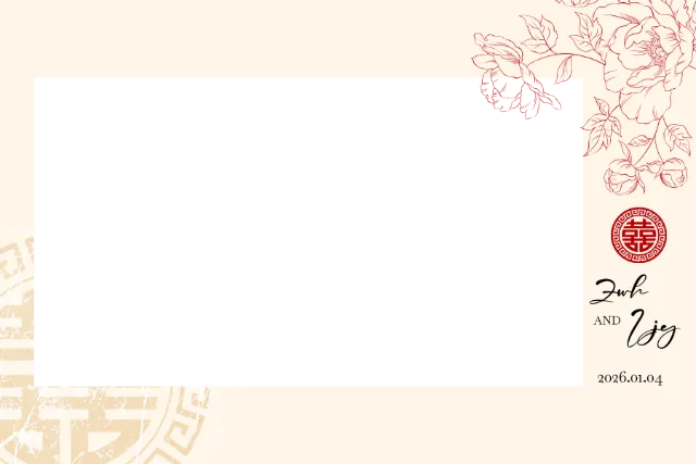 金色中式喜嫁风相框 Photobooth 模板预览图