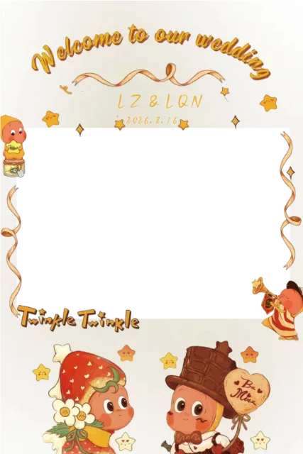 星星人边框 Photobooth 模板预览图