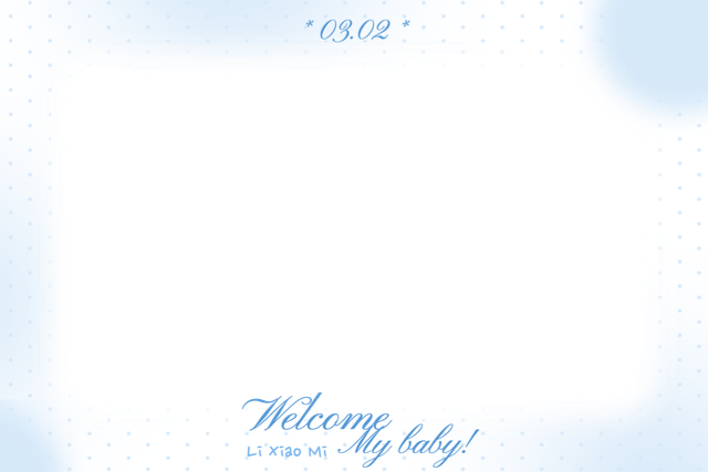 【BabyBlue】蓝色波点韩系可爱宝宝生日边框 Photobooth 模板预览图