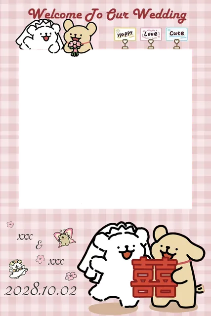 线条小狗 Photobooth 模板预览图
